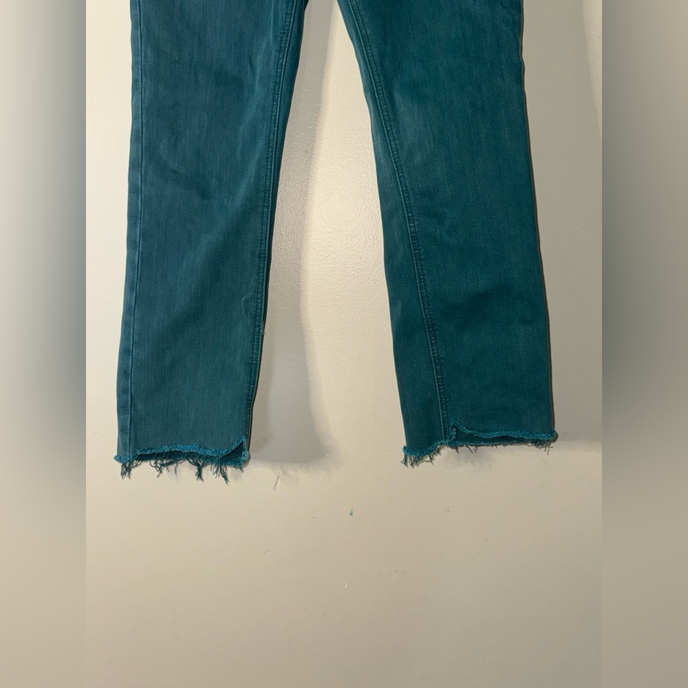 Vervet Teal Raw Hem Denim Jeans - Picture 5 of 6